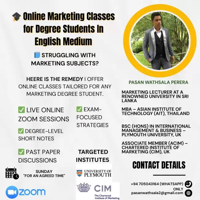 Online Marketing Classes for Degree Students in English Medium