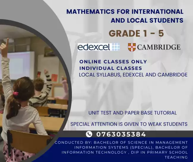 Online Mathematics Classes for International Students (Grade 1–5)