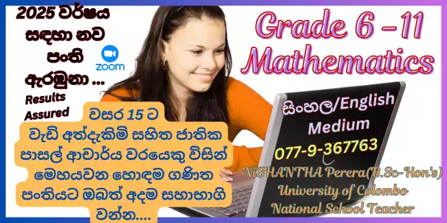 Online mathematics grade 6-11 sinhala /English mediume