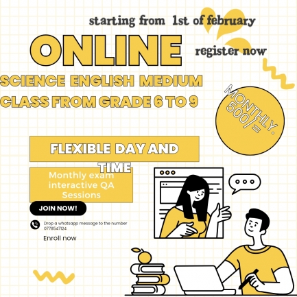 ONLINE science English medium class from grade 6 to 9