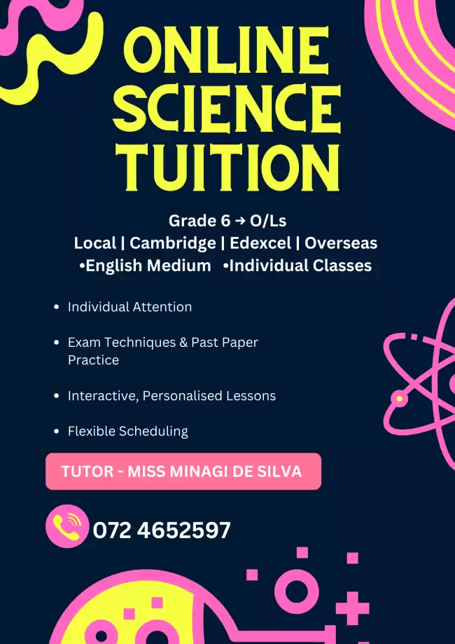 🧪 ONLINE SCIENCE THEORY CLASSES Grade 6 ➝ O/Ls (Local | Cambridge | Edexcel | Overseas)