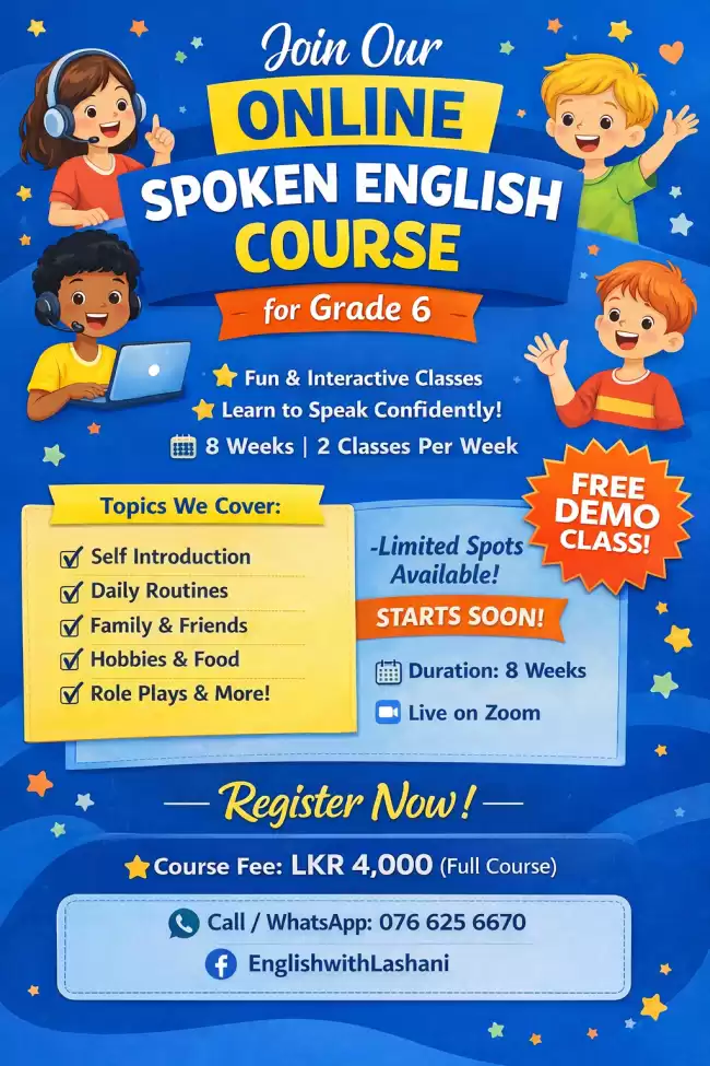 Online Spoken English Course for Grade 6 students