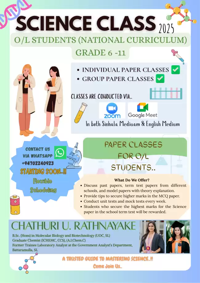 Paper Class for Grade 6-11 - Science