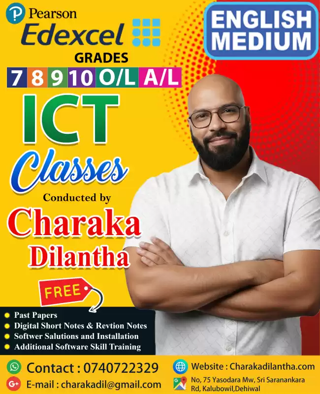 Pearson Edexcel ICT Classes Grades 7, 8, 9, 10, O/L & A/L (English Medium)