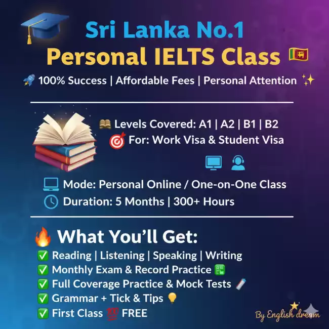 Personal IELTS Class (Tamil medium)