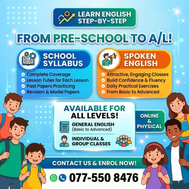 Physical and Online English Spoken and Syllabus classes for students