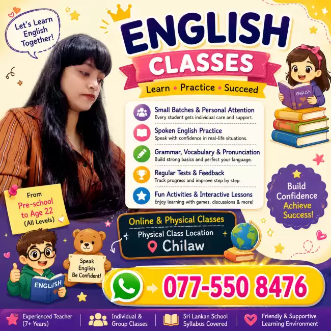 Physical and Online English Spoken and Syllabus classes for students