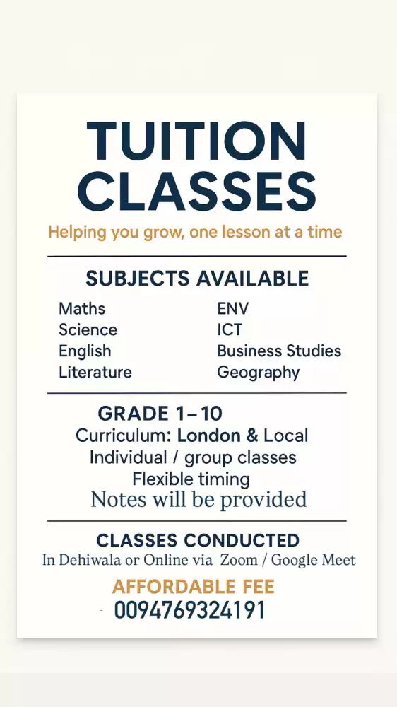 PHYSICAL(Kalubowila) and Online classes
