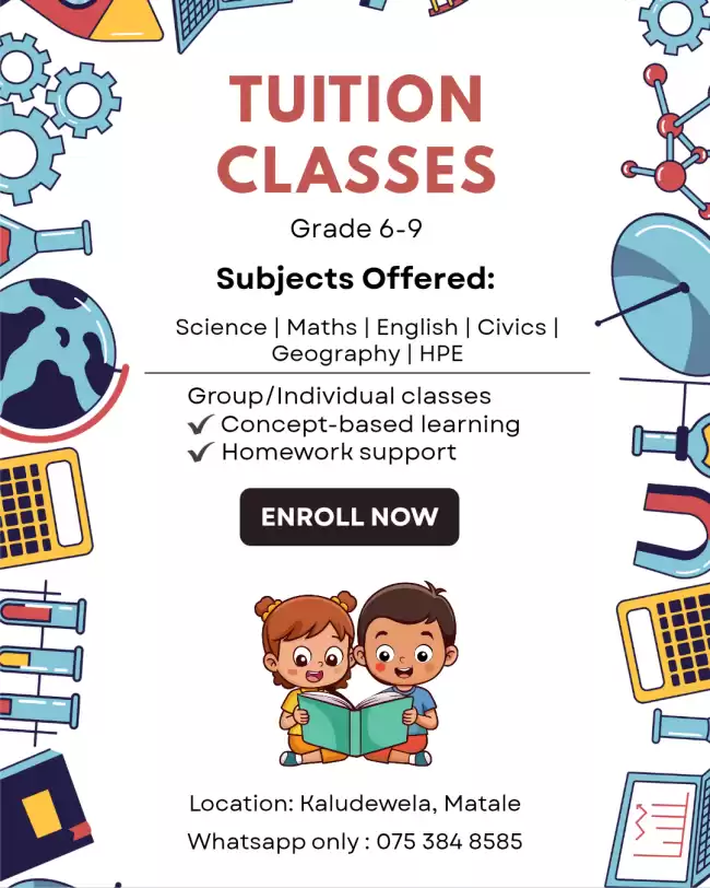 Physical tuition classes grade 6 to 9
