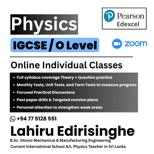 Physics Pearson Edexcel — IGCSE / O Level