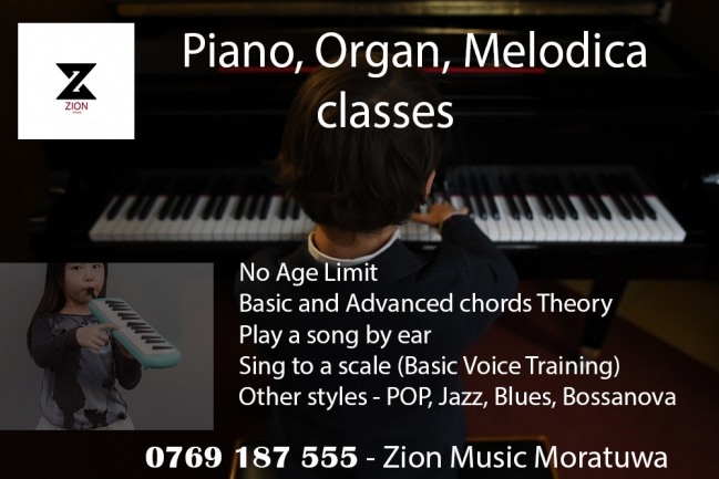 Piano, Organ, Melodica classes (Online, Home visits)