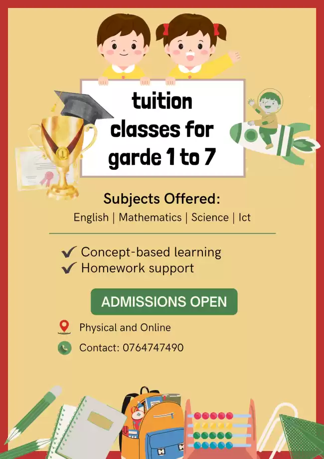 Primary classes from Grade 1 to 7