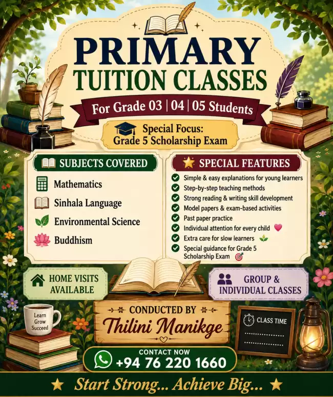 PRIMARY TUITION CLASSES