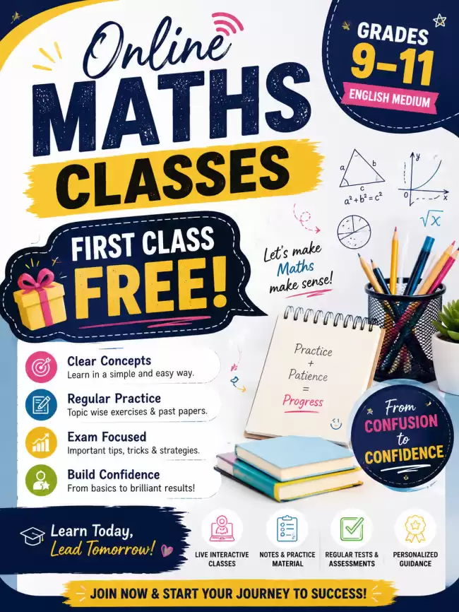 Quick Success Maths Classes for English medium students