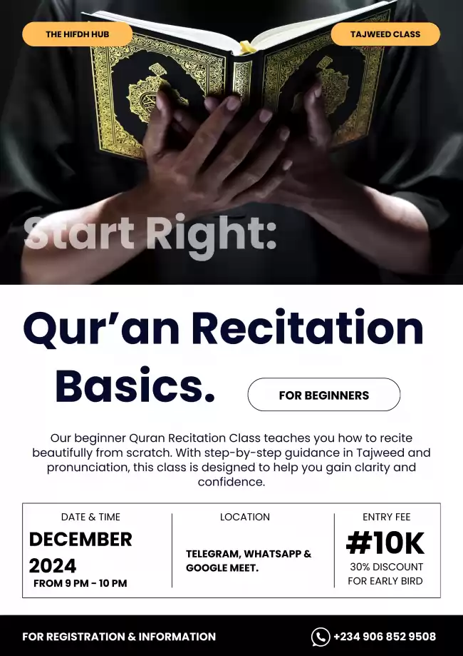 Quran Recitation Class for Beginners