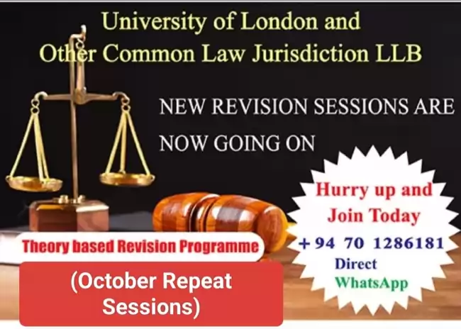 Revision Sessions LLB LONDON (October Retake)