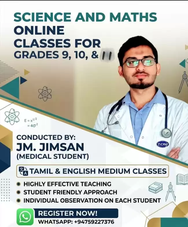 Science and mathematics classes from medical student