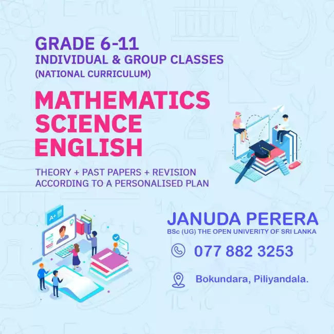 Science and Mathematics (English Medium) Individual and Group Classes: Grade 6-11 (Local Syllabus)