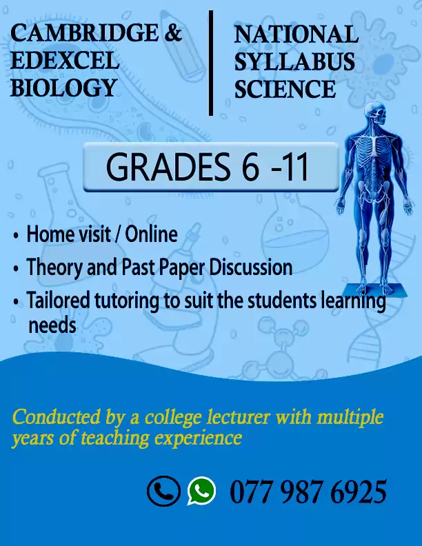 Science/Biology tuition classes for O/levels and igcses