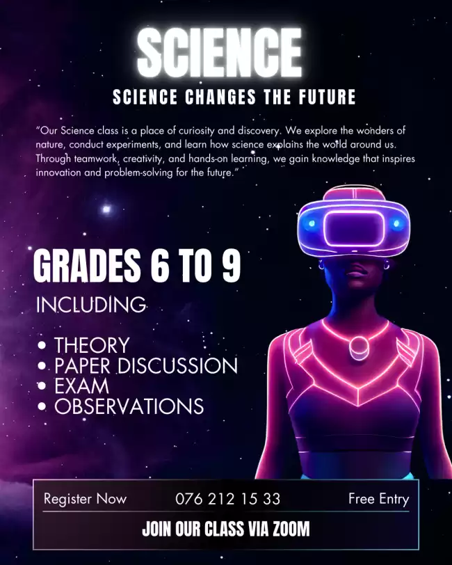 Science class from 6 to 9