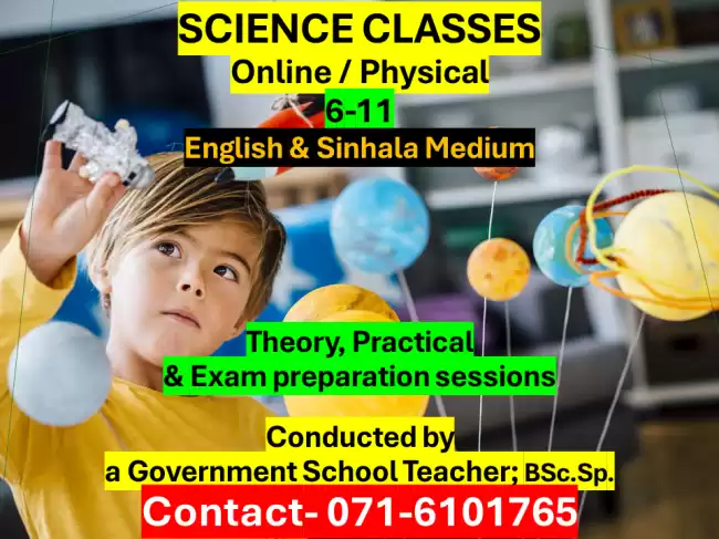 SCIENCE CLASSES- 6-11 Online/Physical
