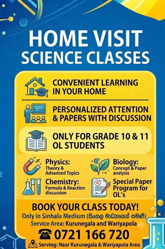 Science classes for Grade 10 & 11