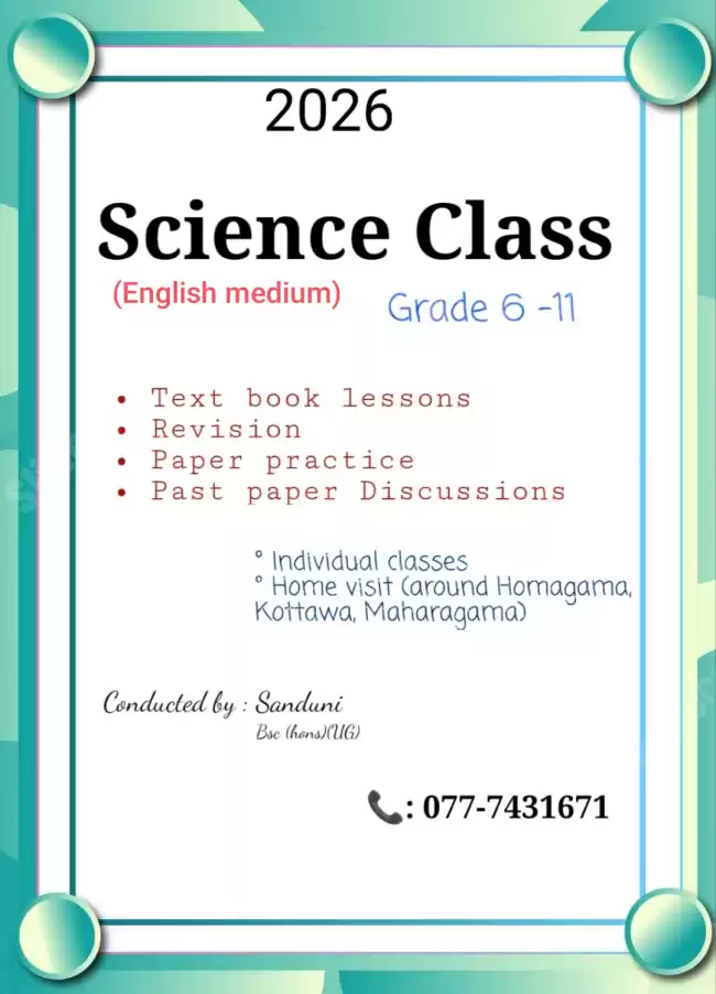 Science classes for Grade 6-11