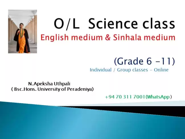 Science classes for grade 6- 11 ( English medium & Sinhala medium)