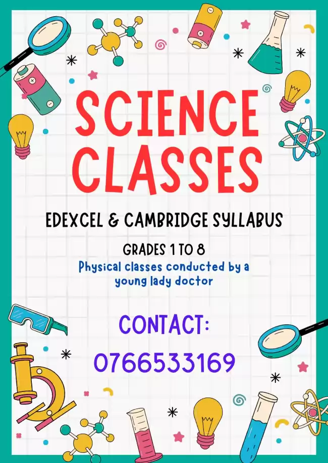 Science Classes For Students In Grade 1 To 8