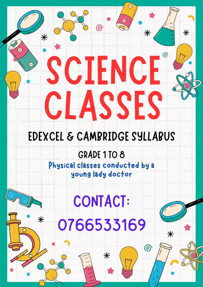 Science Classes For Students In Grade 1 To 8 - EDEXCEL/CAMBRIDGE
