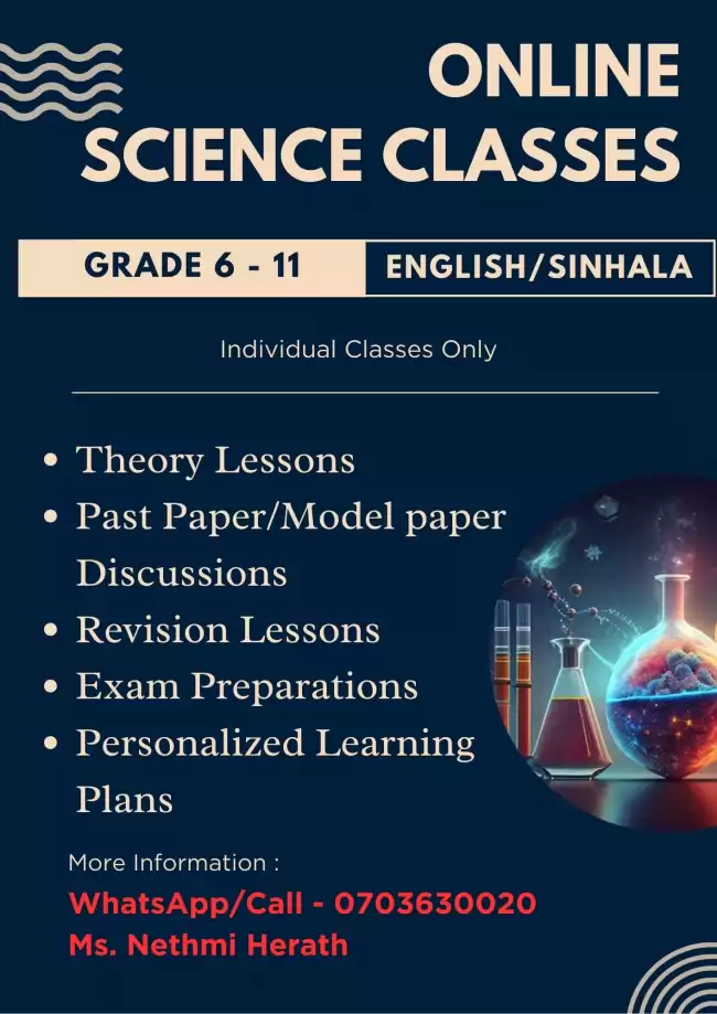 Science Classes Grade 6 - 11 (English/Sinhala Medium)