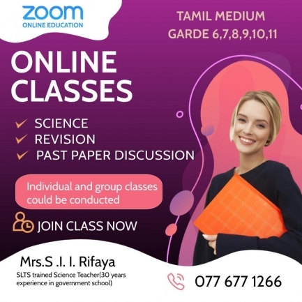 Science Classes-Grade 6 - 11--Tamil Medium-