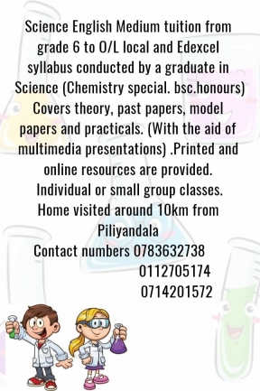 Science English medium classes edexcel and local syllabus