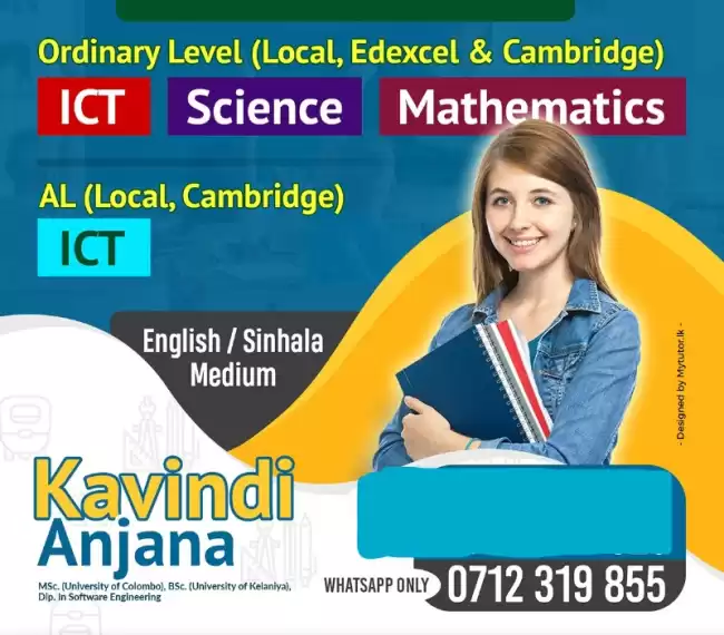 Science, Maths, ICT- (English / Sinhala Medium) :(Local Syllabus/ Cambridge Syllabus)