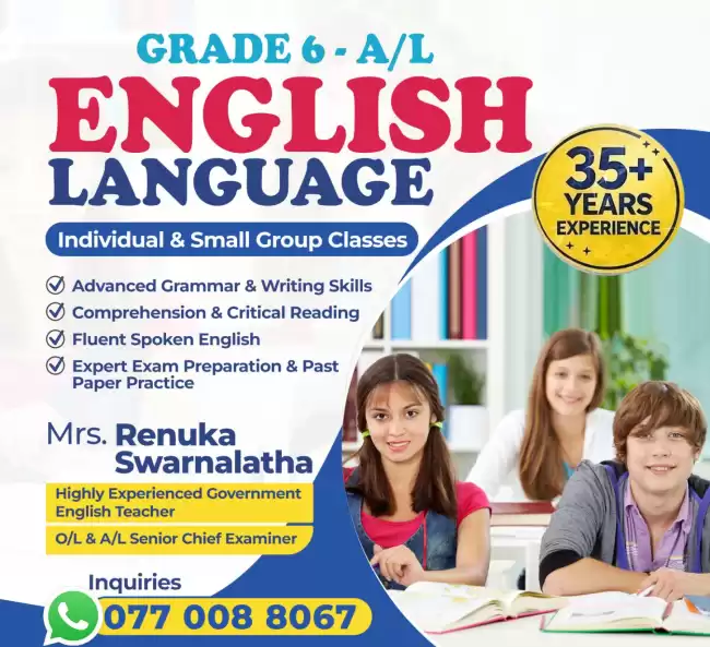 Senior Government English Teacher | 35+ Years Experience | O/L & A/L Panel Chief Examiner