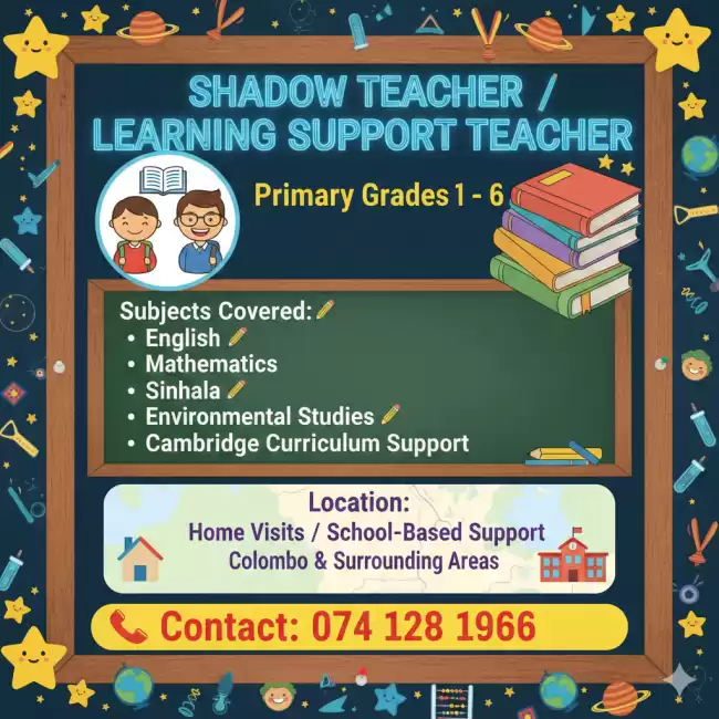 SHADOW TEACHER / LEARNING SUPPORT TEACHER 🌟