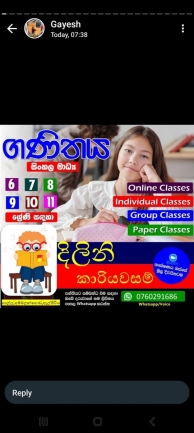 Sinhala Medium Maths Class for Grade 6-11
