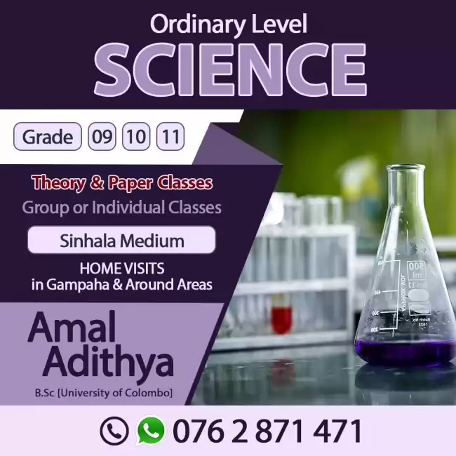 Sinhala medium science for grade 9, 10 & 11