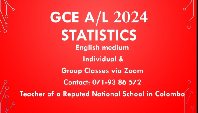 Statistics 2024 AL English medium Personal Tutoring