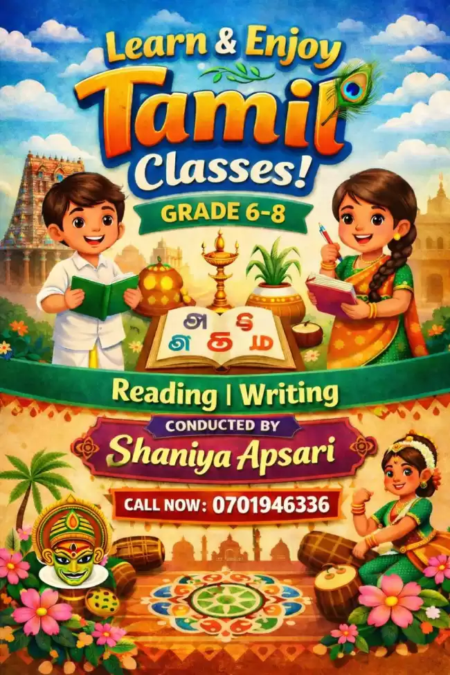 Tamil Classes ( Grade 6-8)