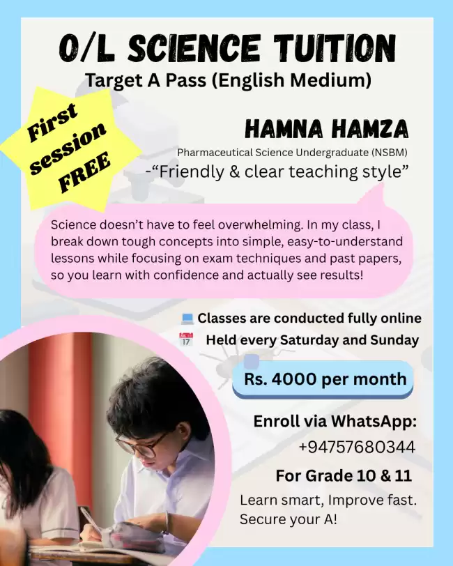The only O/L Science tuition class you need