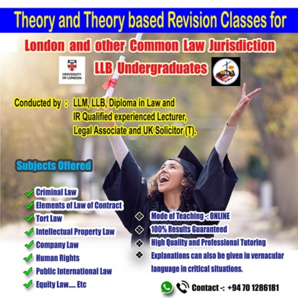 Theory and Theory based Revision Sessions for London LLB Undergraduates