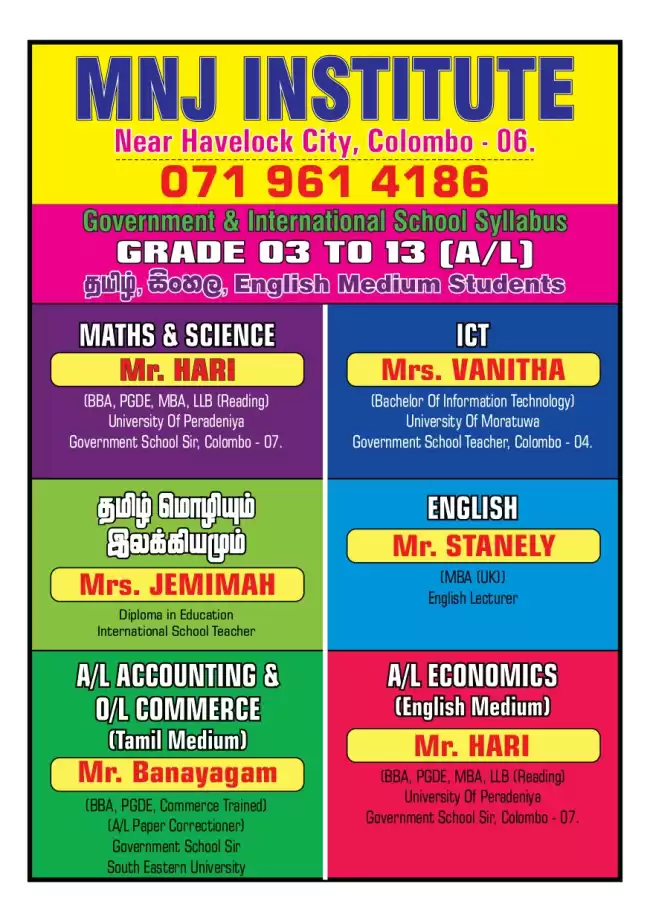 Tuition Class School Subjects