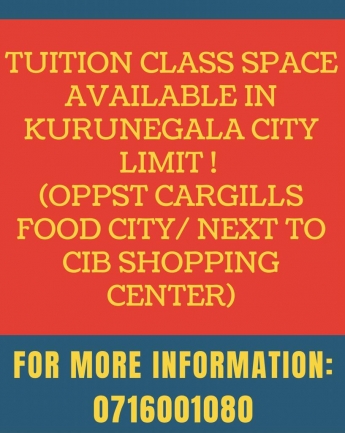 TUITION CLASS SPACE AVAILABLE