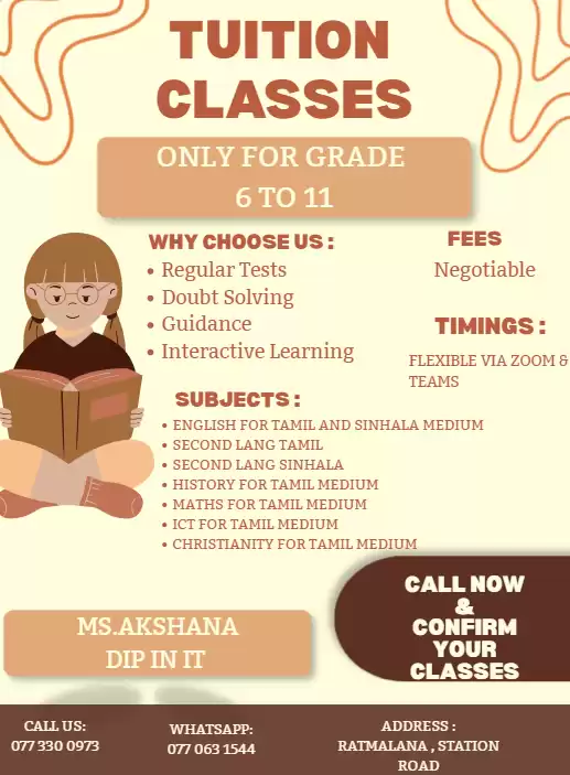 🎓 Tuition Classes – Grade 6 to 9