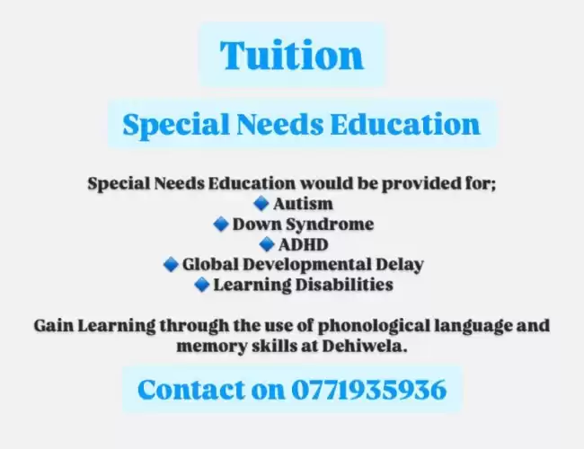 Tuition- Special Needs Education