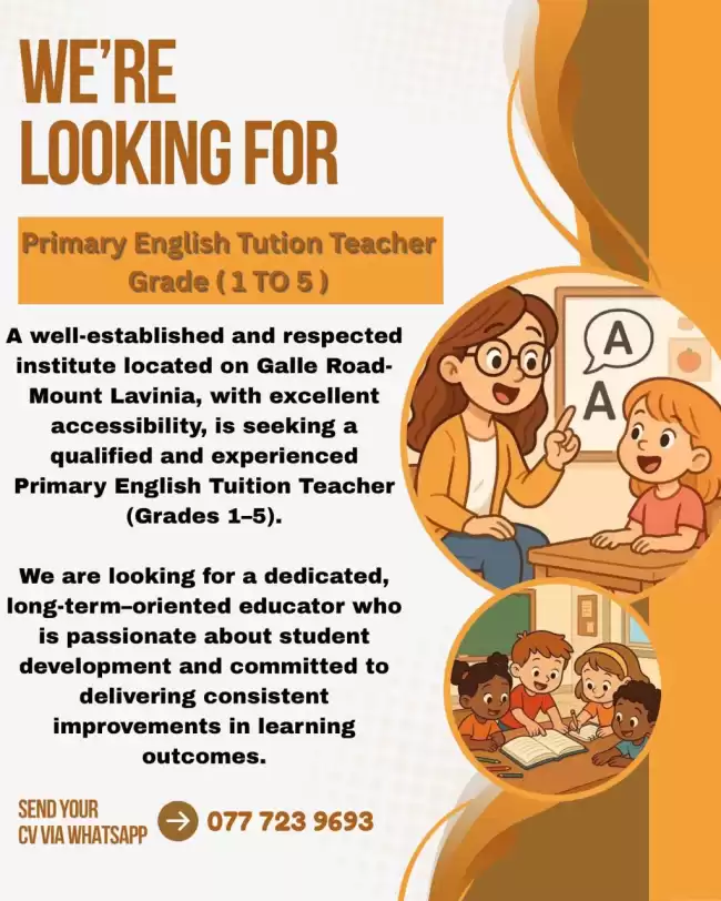 Vacancy - Primary English Teacher (Grade 1 - 5)