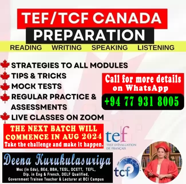 Welcome to our TEF TCF Canada Exam French Classes!!