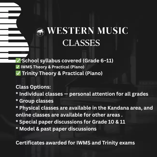 Western Music Classes For Grade 6 To 11