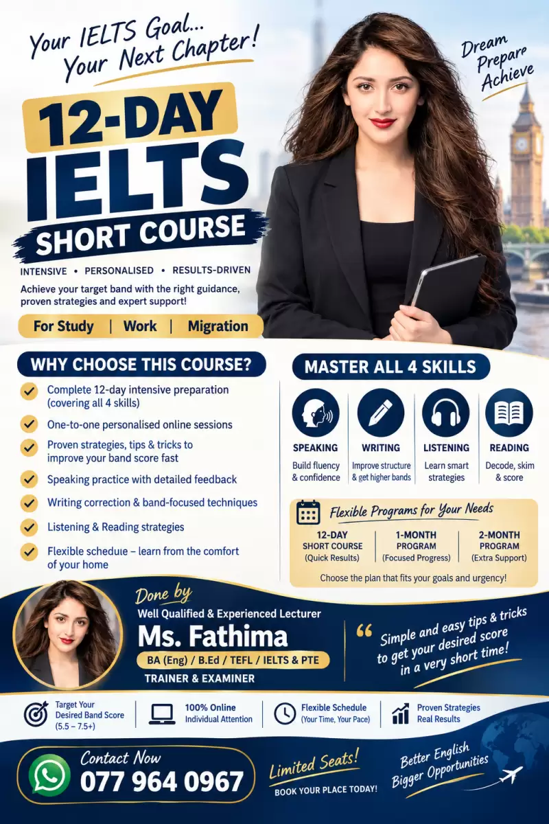 ⏳ NEED IELTS QUICKLY?12-DAY PREPARATION COURSE IS HERE!